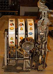 Slot machine mechanism before restoration